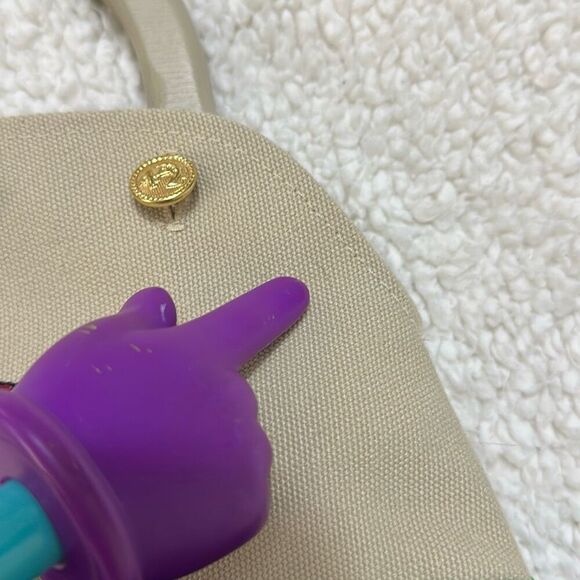 Vintage Embroidered Duck Button Wood Handle Bag - Picture 4 of 10